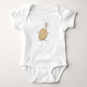 Funny Cute Running Potato by somoh Baby Bodysuit