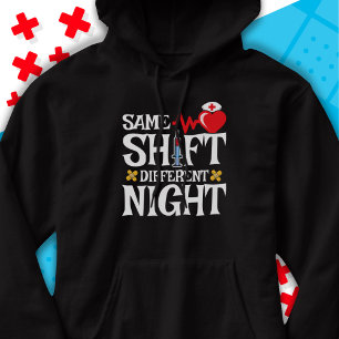 Funny Cute Same Shift Different Night Shift Nurse Hoodie