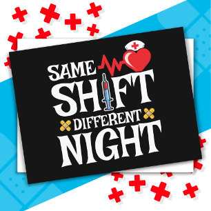 Funny Cute Same Shift Different Night Shift Nurse Postcard