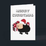 Funny cute Santa cartoon sheep Christmas Holiday Card<br><div class="desc">Funny cute Santa cartoon sheep Christmas design.</div>