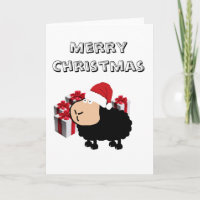 Funny cute Santa cartoon sheep Christmas