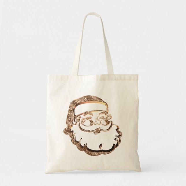 Funny Cute Santa Claus Gold Father Christmas Tote Bag (Front)