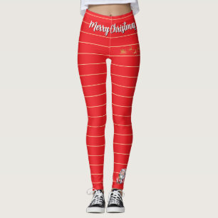 Funny Cute Santa & Typography Leggings