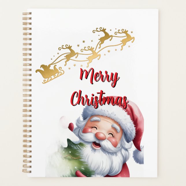 Funny Cute Santa & Typography Planner (Front)