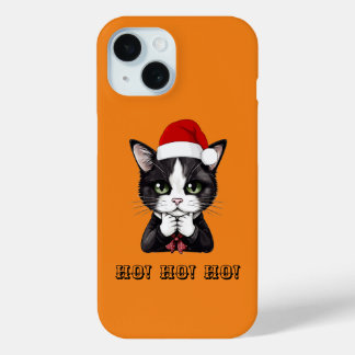 Funny Cute Sarcastic Christmas Cat iPhone 15 Case