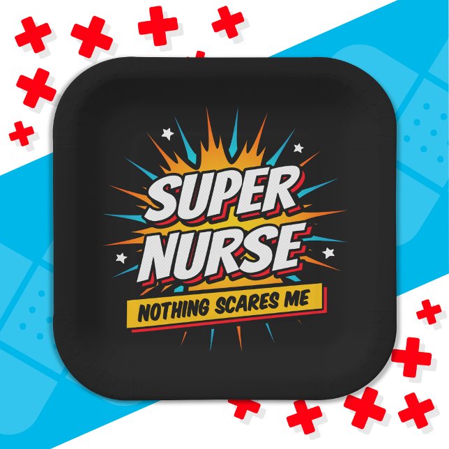 Funny Cute Sarcastic Superhero Nurse Appreciation Paper Plate (Creator Uploaded)