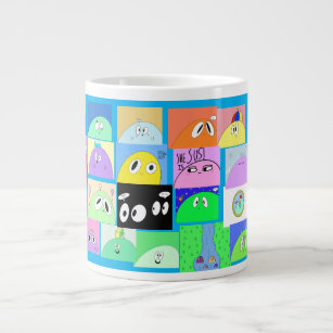 Funny Cute Sassy Happy Blob Cartoons Large Coffee Mug