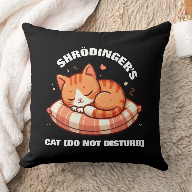 Funny Cute Shrodinger's Cat (Do Not Disturb) Cushion (Blanket)