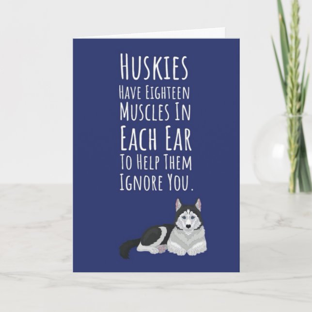 Funny Cute Siberian Husky Cards Pet Lover Dog (Front)