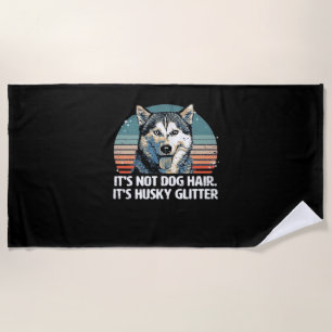 Funny & Cute Siberian Husky Dog Glitter Classic T- Beach Towel