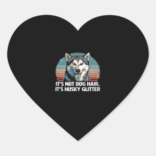 Funny & Cute Siberian Husky Dog Glitter Classic T- Heart Sticker