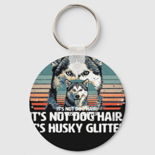 Funny & Cute Siberian Husky Dog Glitter Classic T- Key Ring