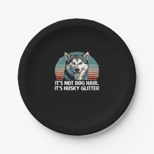 Funny & Cute Siberian Husky Dog Glitter Classic T- Paper Plate