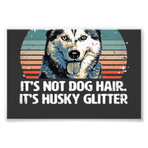 Funny & Cute Siberian Husky Dog Glitter Classic T- Photo Print