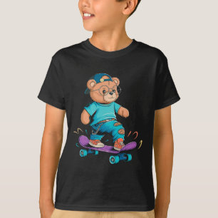 Funny Cute Skateboarding Bear Gift For Men Women K T-Shirt