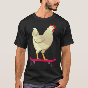 Funny Cute Skateboarding Chicken Animal Gift T-Shirt