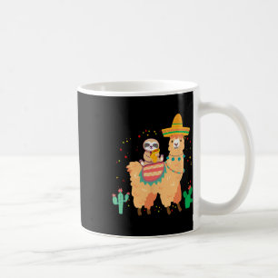 Funny Cute Sloth And Llama With Taco And Mexican S Coffee Mug