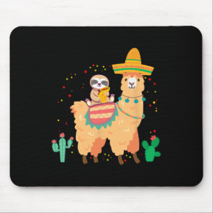 Funny Cute Sloth And Llama With Taco And Mexican S Mouse Mat
