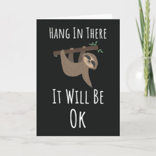 Funny Cute Sloth Cards Typography Animal
