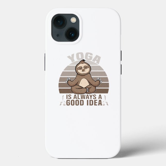 Funny cute sloth doing yoga. funny yoga poses Case-Mate iPhone case (Back)