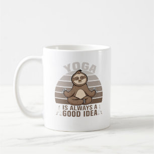Funny cute sloth doing yoga. funny yoga poses coffee mug