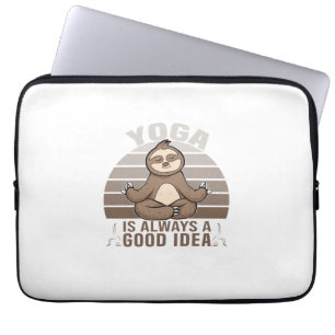 Funny cute sloth doing yoga. funny yoga poses laptop sleeve