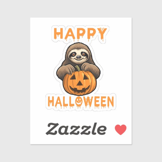 Funny Cute Sloth Holding Pumpkin (Sheet)