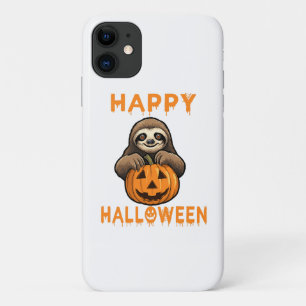 Funny Cute Sloth Holding Pumpkin iPhone 11 Case