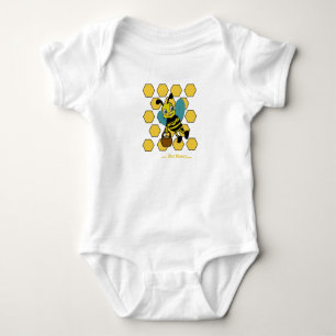 Funny cute smiling watercolor bee  baby bodysuit