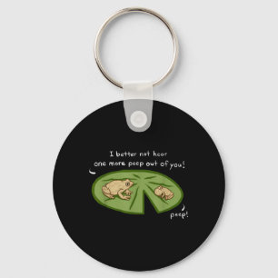 Funny Cute Spring Peeper Frogs Lilly Pad Pond Key Ring