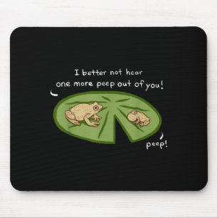 Funny Cute Spring Peeper Frogs Lilly Pad Pond Mouse Mat