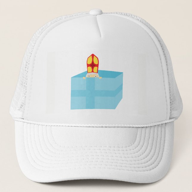 Funny Cute St. Nicholas Dutch Sinterklaas Kids Art Trucker Hat (Front)