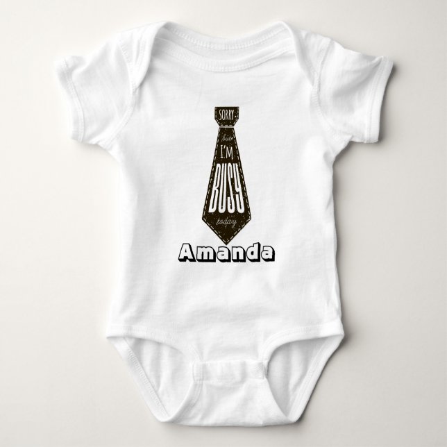 Funny Cute Suit Tie Baby Bodysuit (Front)