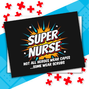 Funny Cute Superhero Super Nurse Appreciation Postcard