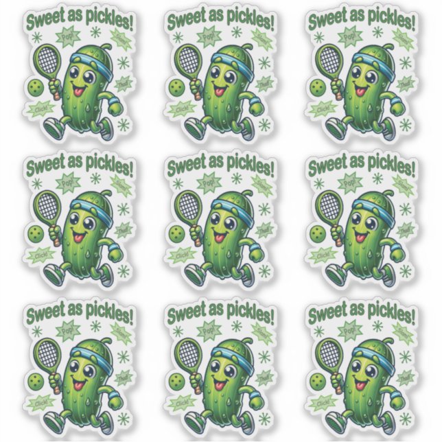 Funny Cute Sweet as Pickles Pickleball (Front)