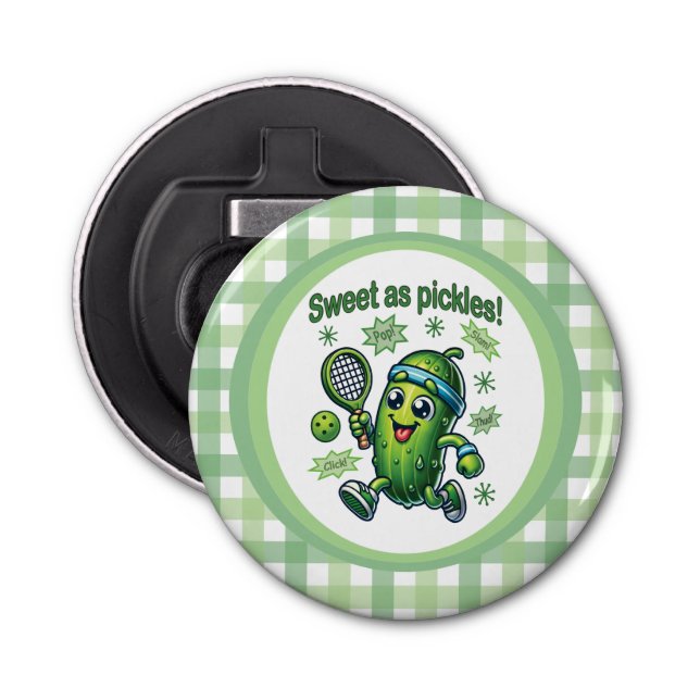 Funny Cute Sweet as Pickles Pickleball Bottle Opener (Front)