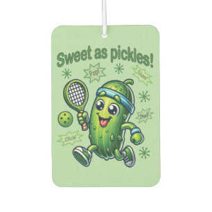 Funny Cute Sweet as Pickles Pickleball Car Air Freshener