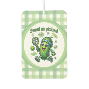 Funny Cute Sweet as Pickles Pickleball Car Air Freshener