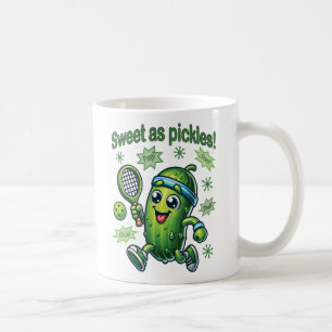 Funny Cute Sweet as Pickles Pickleball Coffee Mug