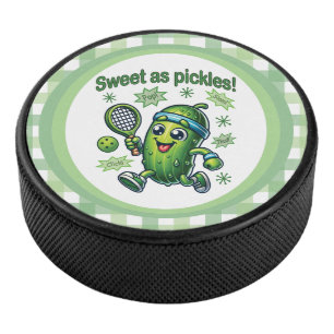 Funny Cute Sweet as Pickles Pickleball Hockey Puck