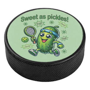Funny Cute Sweet as Pickles Pickleball Hockey Puck