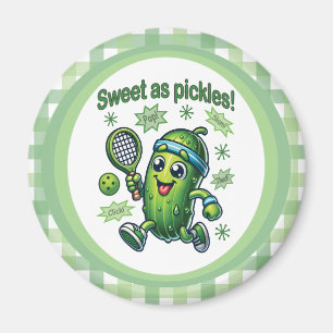 Funny Cute Sweet as Pickles Pickleball Magnet