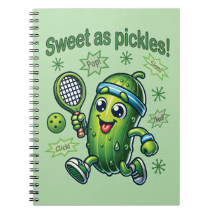 Funny Cute Sweet as Pickles Pickleball Notebook