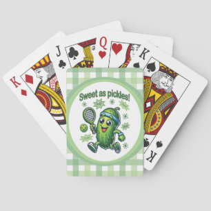 Funny Cute Sweet as Pickles Pickleball Playing Cards