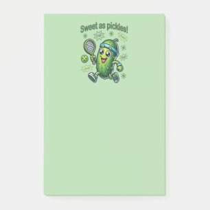 Funny Cute Sweet as Pickles Pickleball Post-it Notes
