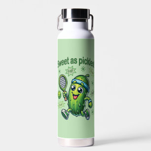Funny Cute Sweet as Pickles Pickleball Water Bottle