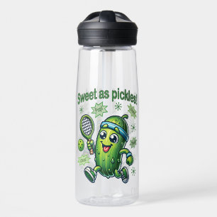 Funny Cute Sweet as Pickles Pickleball Water Bottle