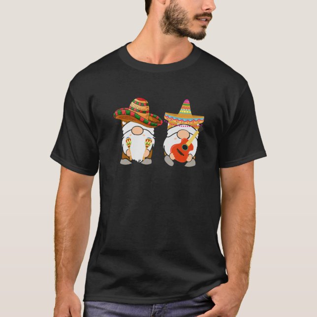 Funny Cute Taco Lover Mexican Gnome Cinco De Mayo T-Shirt (Front)