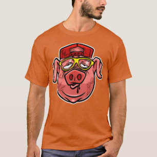 Funny Cute Tattooed Pig Face T-Shirt