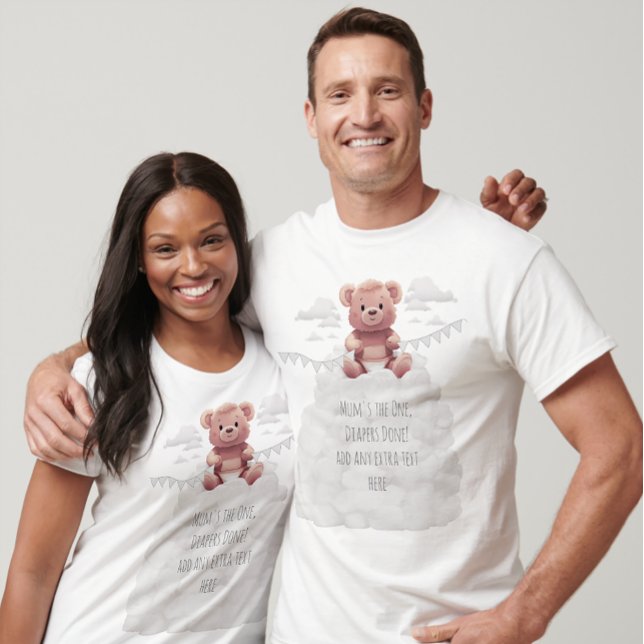 Funny cute teddy bear pile of diapers 1st birthday T-Shirt (Creator Uploaded)